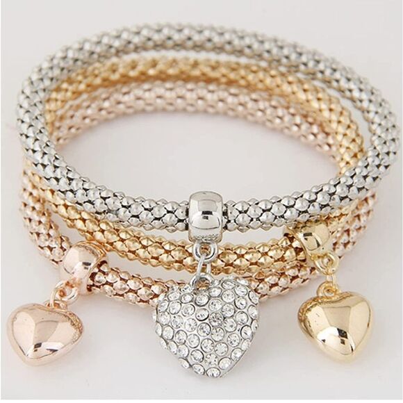 Set of 3 Alloy Tree ❤ Heart Gorgeous Bracelets - Picture 2 of 2
